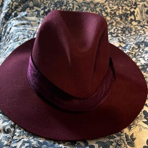 Badgley Mischka Rich Burgundy Fedora